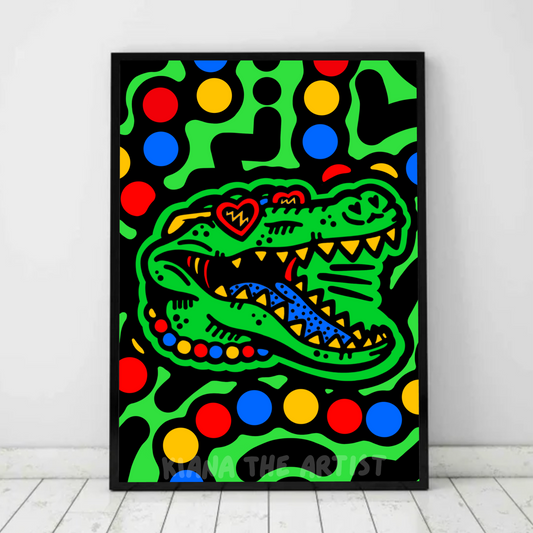 Croc Head Art Print